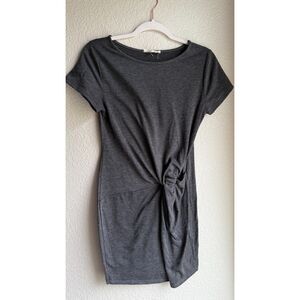 Rolla Coster Gray Twist Knot T Shirt Dress Medium Short Sleeve Mini